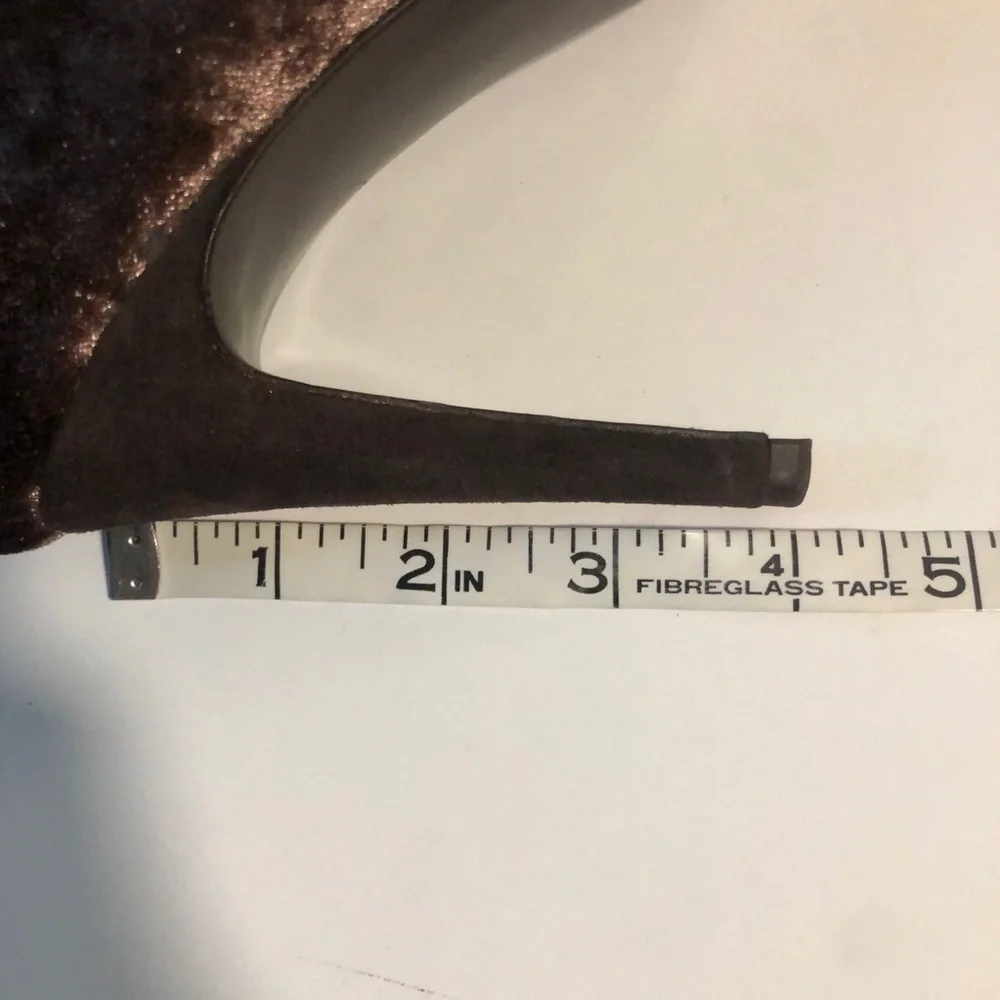 8 by Yoox velvet and leather 4” heeled booties made in Italy size 38 - Picture 10 of 16